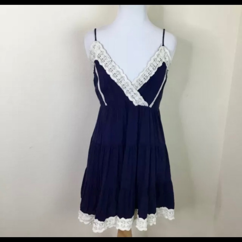 Sweet Journey Lace Trim Babydoll Dress Size Small